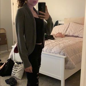 Gray cardigan sweater